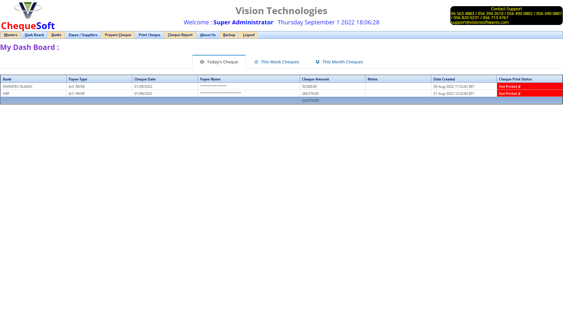 Dashboard Screenshot